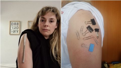 Mujer asegura que brazo vacunado contra covid-19 quedó como imán