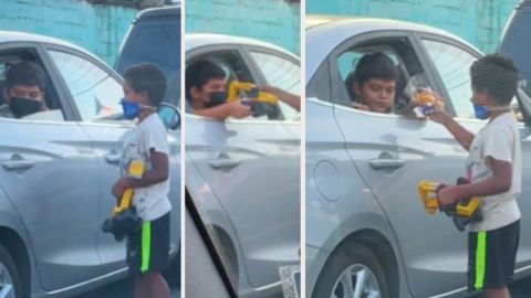 📹 VIDEO: Niño comparte sus juguetes con menor que limpiaba parabrisas