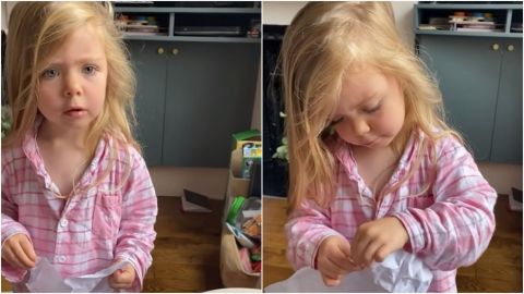 📹 VIDEO: Niña de 3 años encuentra dibujo que le regaló a su mamá en la basura