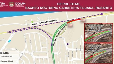 A partir de las 08:00 PM cerrarán la carretera Tijuana - Rosarito este lunes