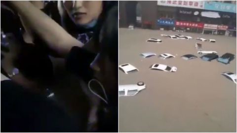 📹 VIDEO: Autos flotando y metro inundado hasta el cuello por lluvias en China