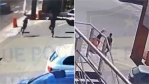 VIDEO: Ladrón intenta asaltar negocio pero es abatido por guardias