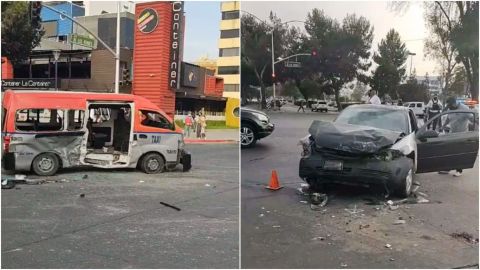 Fuerte choque protagonizan taxi y vehículo en Zona Río, reportan 14 heridos