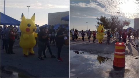 Pikachu acude a vacunarse contra covid-19 en Nuevo Laredo