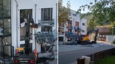Hombre destruye el edificio que construyó porque no le pagaron su sueldo