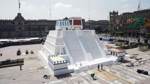 Construyen réplica de pirámide para conmemorar 500 años de conquista española