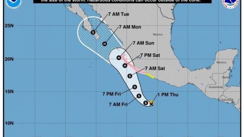 Huracán 'Nora' podría ingresar al Golfo de California este próximo jueves