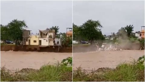 📹 VIDEO: Captan casa colapsando tras inundaciones por paso de huracán 'Nora'