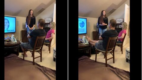 VIDEO: Mujer revela a sus padres que es stripper con presentación de PowerPoint