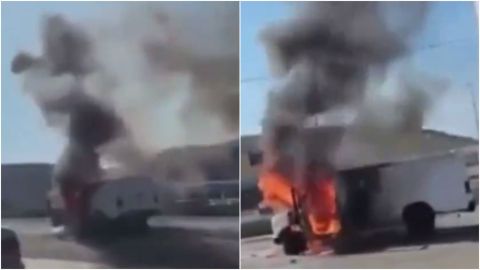 📹 VIDEO: Vehículo en llamas provoca tráfico en el Pacifico