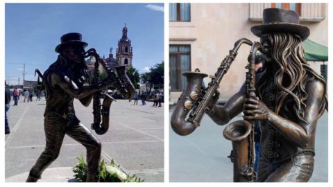 Al ritmo de 'Kumbala', develan estatua de Sax, integrante de La Maldita Vecindad