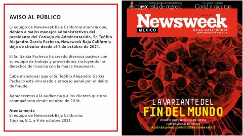 Desconoce Revista Newsweek a Teófilo García Pacheco; dejaron de circular