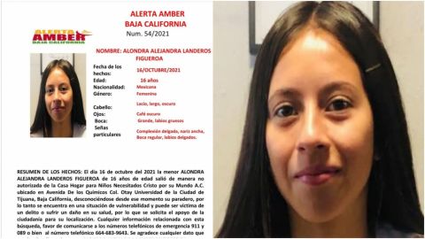 Buscan a Alondra Alejandra Landeros Figueroa de 16 años en Tijuana