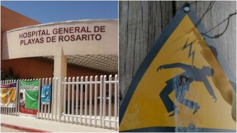 Hombre fallece afuera del Hospital General de Rosarito; murió electrocutado