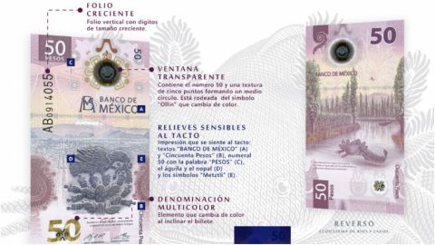 Así es el nuevo billete de 50 pesos que ya circula en México