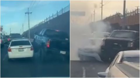 📹 VIDEO: Vehículos protagonizan pelea por lugar en la fila de garita de SLRC