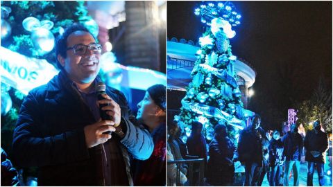 Ayuntamiento de Tecate enciende el tradicional árbol navideño