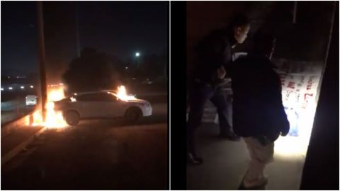 VIDEO: Así encontraron vehículo en llamas y narcomanta en instalaciones de FGE