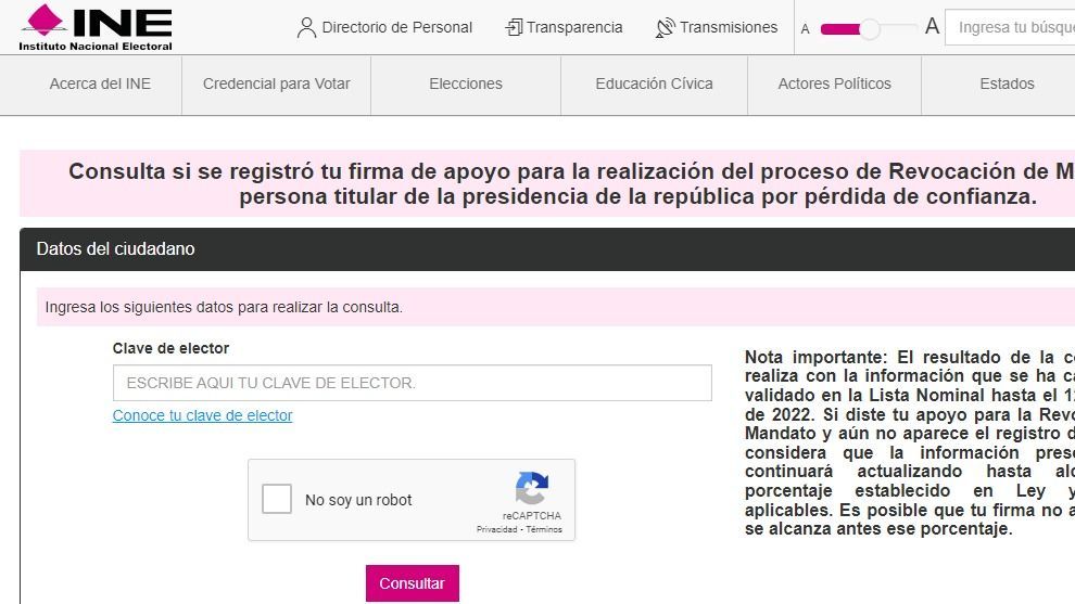 Lanzan Página Para Verificar Firma De Revocación De Mandato