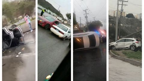 VIDEOS: Lluvia en Tijuana deja 2 volcaduras, poste derribado y múltiples choques