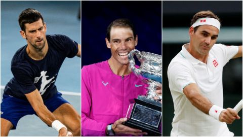 Novak Djokovic y Roger Federer se rinden ante Rafael Nadal por Grand Slam 21