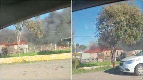 📹 VIDEO: Reportan fuerte incendio en carretera de Rosarito