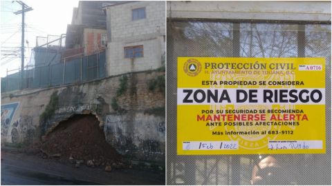 Autoridades atienden colapso de muro de la colonia Altamira y detienen fuga