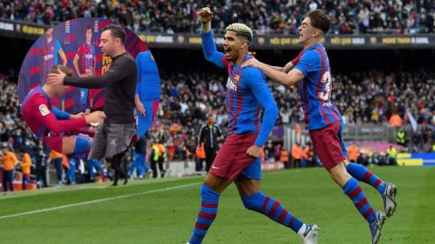 Xavi Hernández felicitó a sus jugadores tras golear al Atlético de Madrid