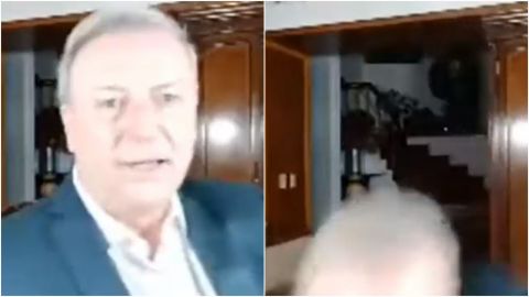 FRENAAA: Se le rompe la silla a Gilberto Lozano en transmisión en vivo