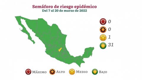Casi todo México en verde en el semáforo epidemiológico, solo falta Querétaro