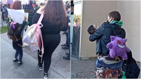 Madres marcharon con sus bebés y niños este 8 de marzo