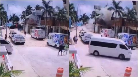 Cámaras captaron explosión de restaurante de Quintana Roo