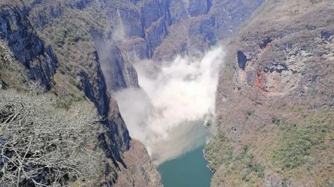 VIDEO: Captan momento en que pared del Cañón del Sumidero se derrumba