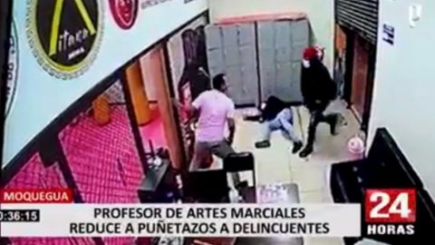 🎥: Profesor de artes marciales frustra robo en su propio negocio en Perú