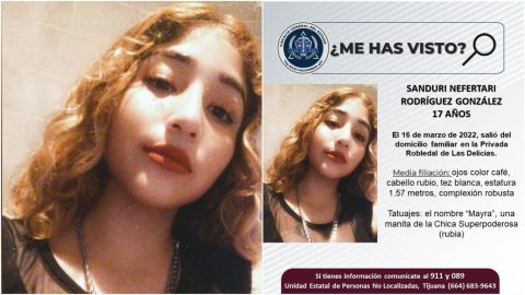 Buscan a joven de 17 de años desaparecida en Tijuana