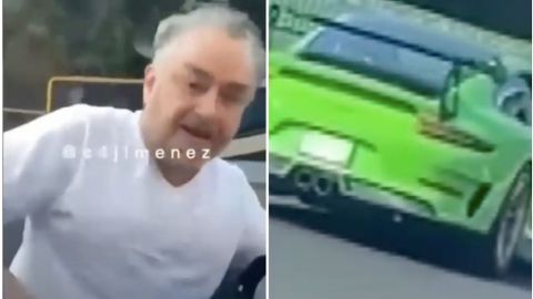 VIDEO: Con escoltas, empresario choca y agrede a automovilista