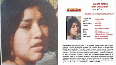 Buscan a Luz Esthela Castillo Molina desaparecida en BC