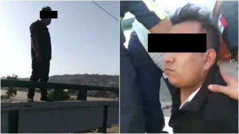 VIDEO: Ciudadanos salvan a persona que quería lanzarse de puente en Tijuana