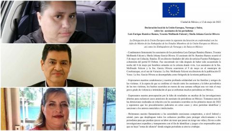 Unión Europea condena asesinato de 3 periodistas en las últimos días en México