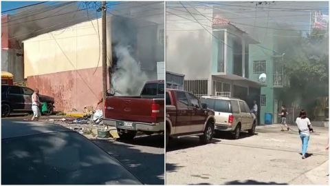 VIDEO: Vecinos ayudan con cubetas y mangueras en incendio de vivienda en Tijuana