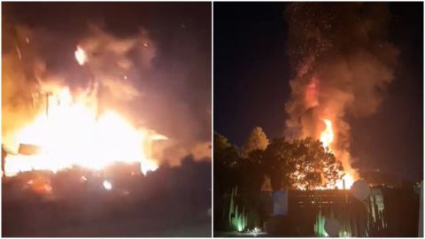 VIDEO: Llantera se prende en llamas, frente a Rancho Casian