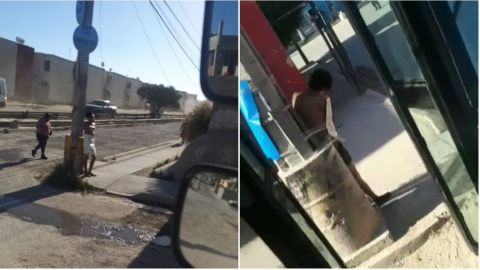 VIDEO: 'Malandro' es amarrado a poste y lo rocían de gasolina en Tijuana