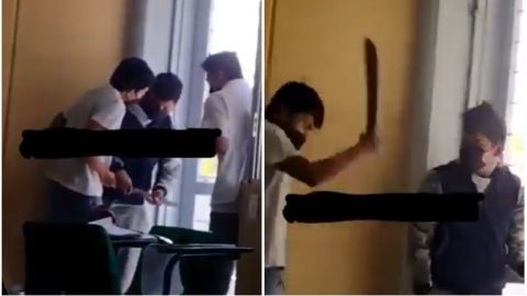 Estudiante de secundaria amenaza con machete a otro alumno