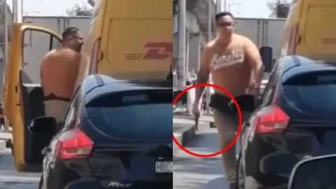 VIDEO: Captan a sujeto amenazando con un arma a repartidor de DHL
