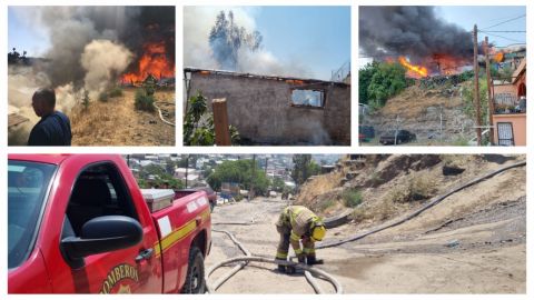 Siete casas fueron consumidas por el fuego en Tijuana