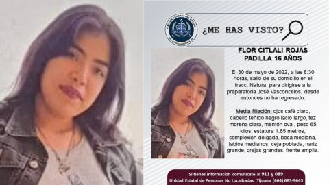 Piden ayuda para encontrar a joven de 16 años desaparecida en Tijuana
