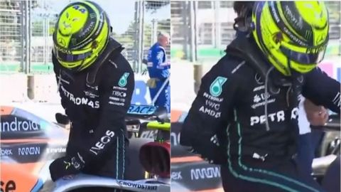 VIDEO: Hamilton hace tremendo berrinche al finalizar el GP de Azerbaiyán