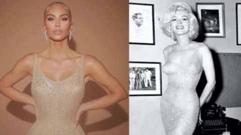 Kim Kardashian dañó el vestido de Marilyn Monroe; así quedó