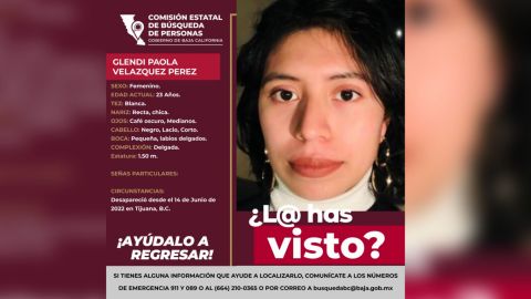 Buscan a Glendi Paola Velázquez Pérez en Tijuana