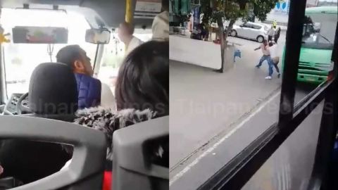 VIDEO: Choferes de camiones protagonizan pelea; pasajeros denuncian mal servicio